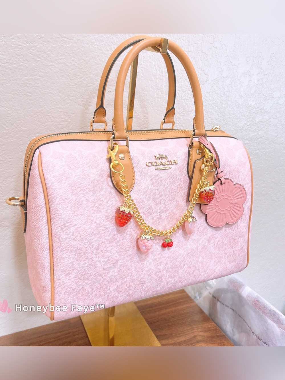 NWT Coach CEA19 Rowan Large Satchel Bag In Signature Canvas With Charms 🌸 🌸 - Picture 2 of 14